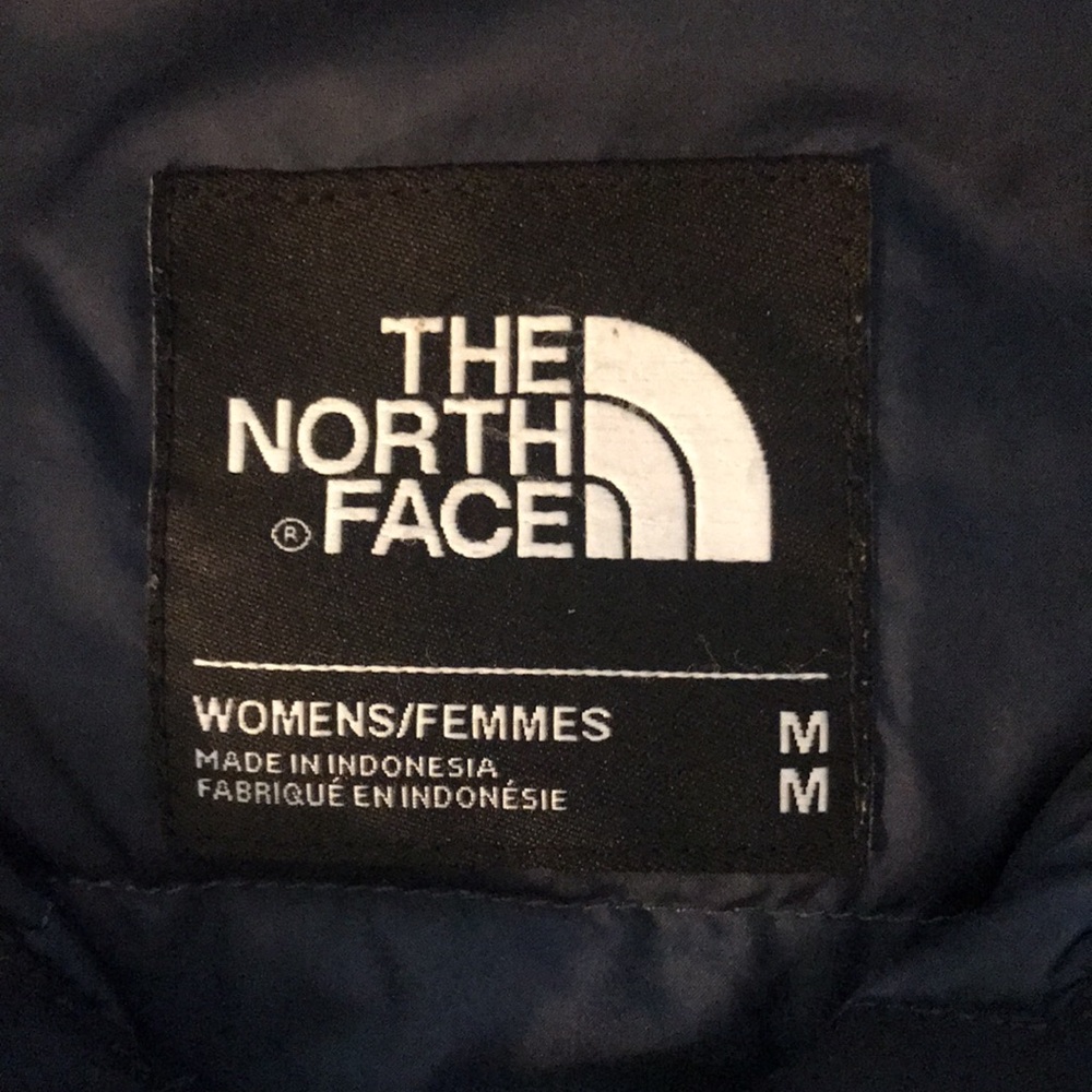 The North Face Down Filled Parka Hooded Coat Navy Blue A Line Size M - Picture 6 of 16